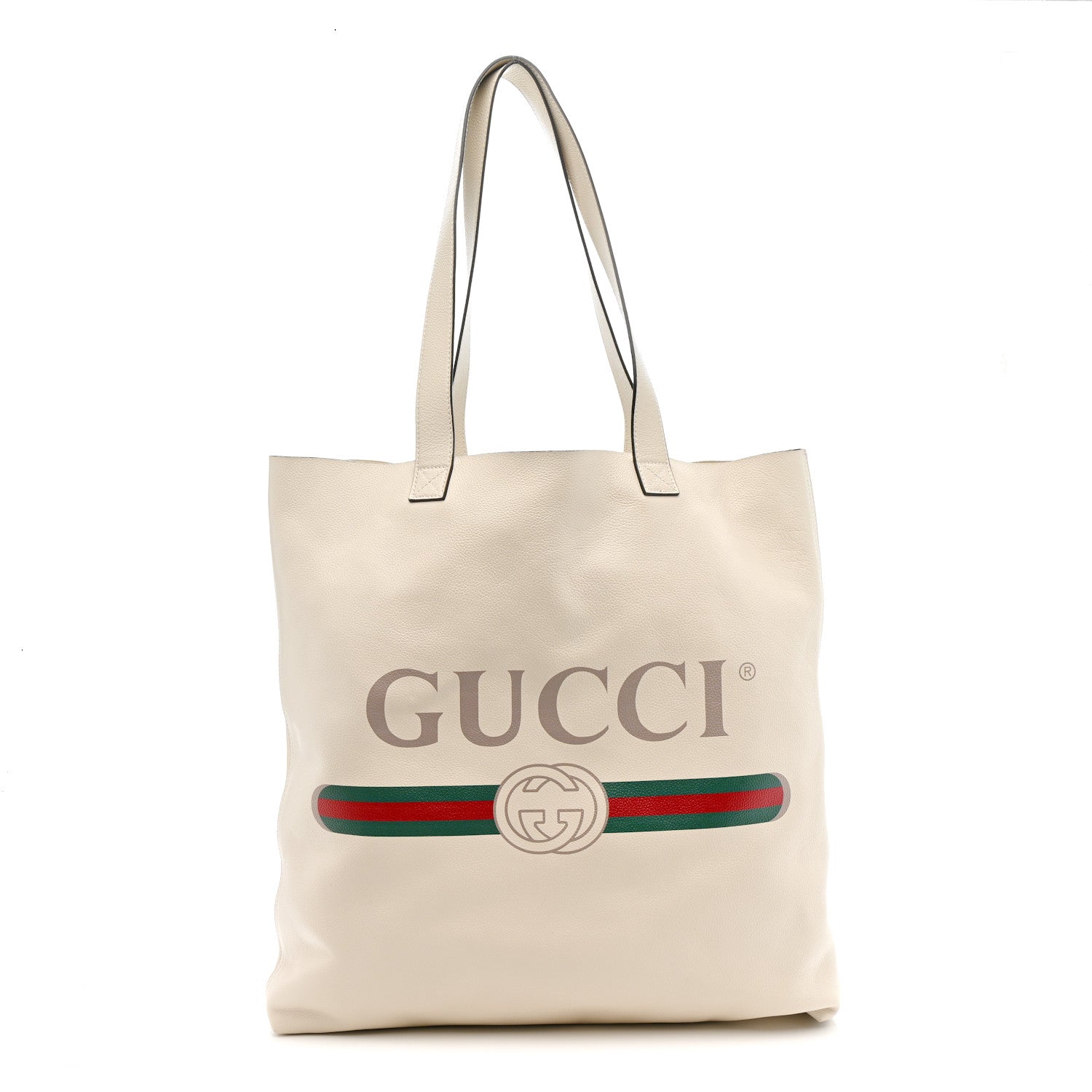 Gucci Calfskin Mens Logo Tote White 1 of 12