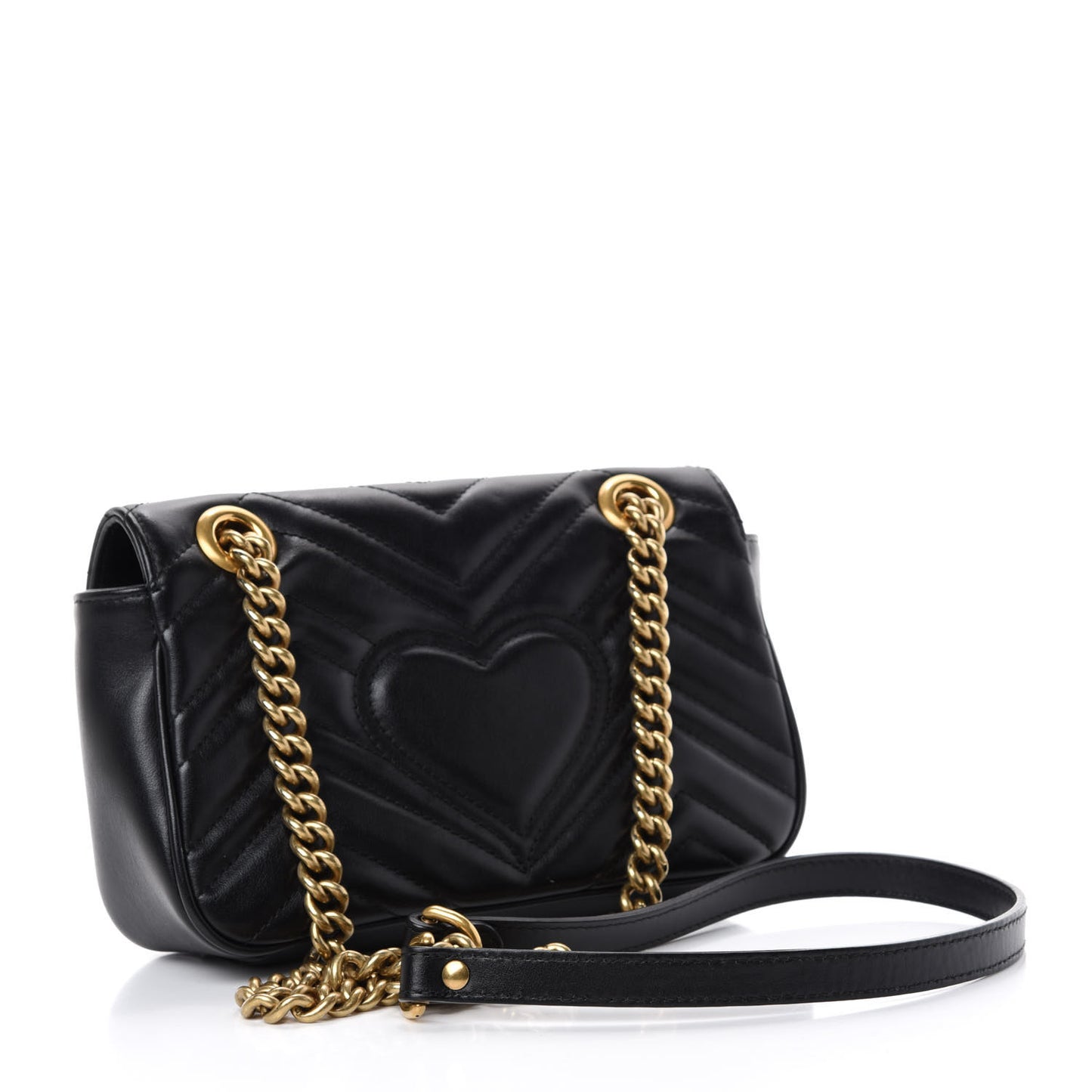 Calfskin Matelasse Mini GG Marmont Shoulder Bag Black