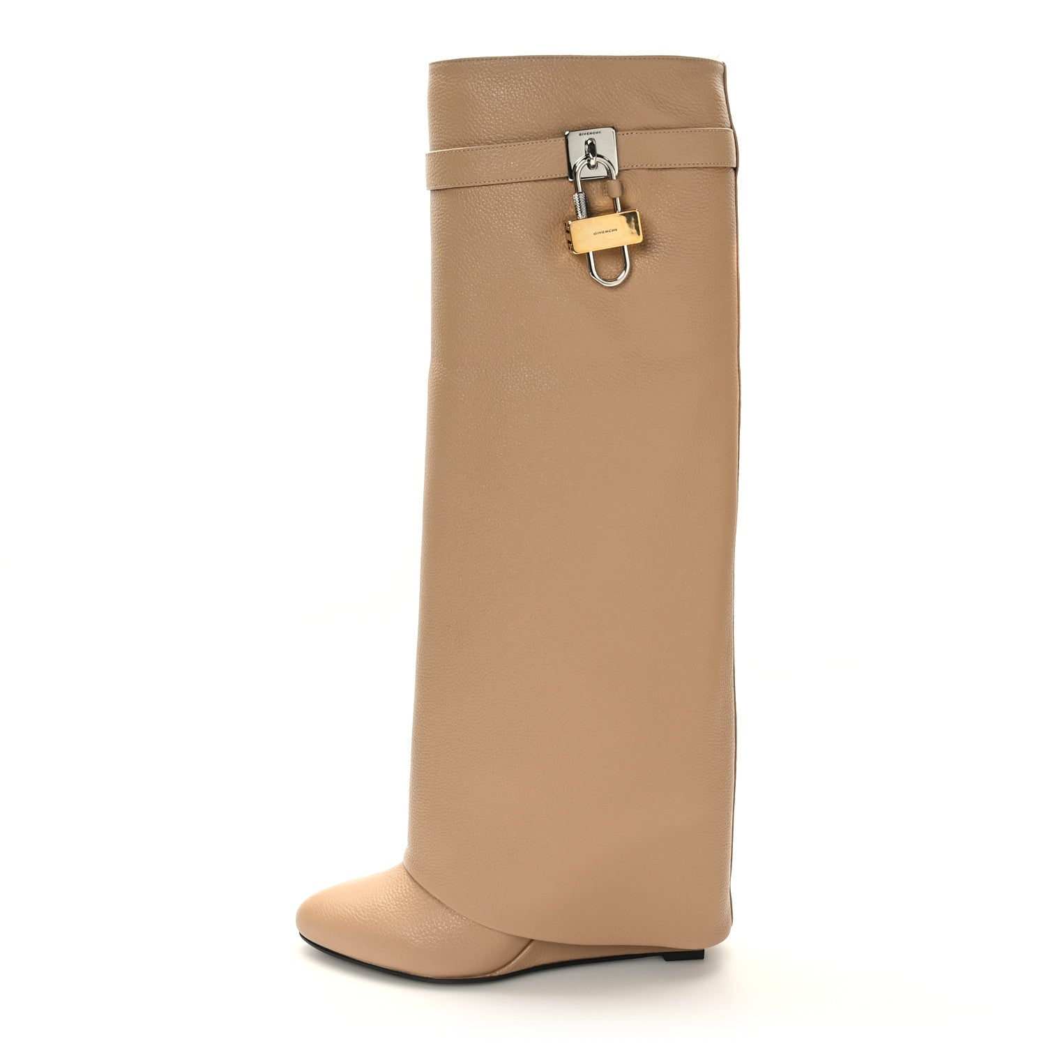 Givenchy Calfskin Shark Lock Pant Boots 40 Beige 1 of 7