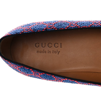 Gucci Lurex GG Monogram Mens Bow Loafers 10 Iridescent Blue Iridescent Red Black 8 of 10