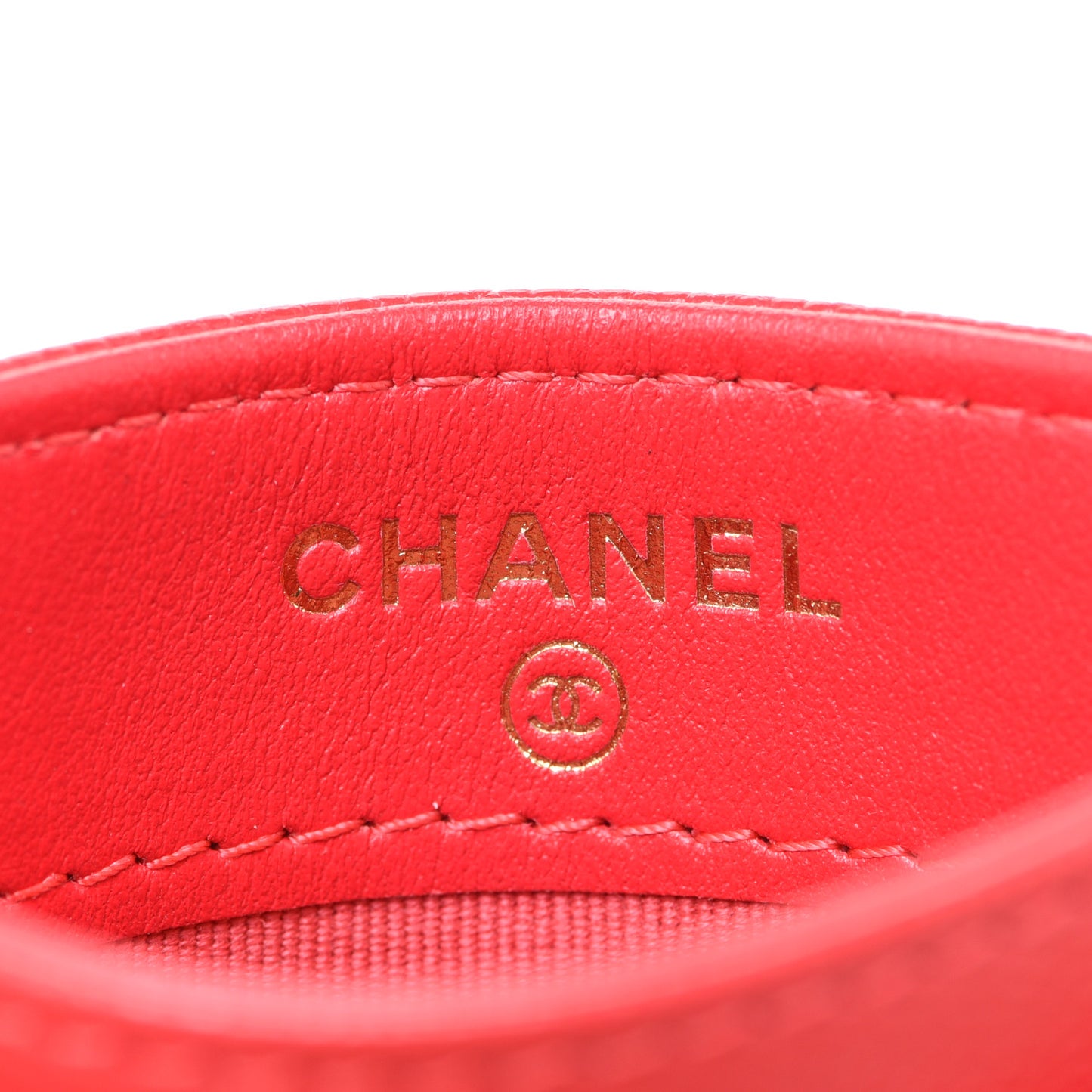 Caviar Quilted Card Holder Red