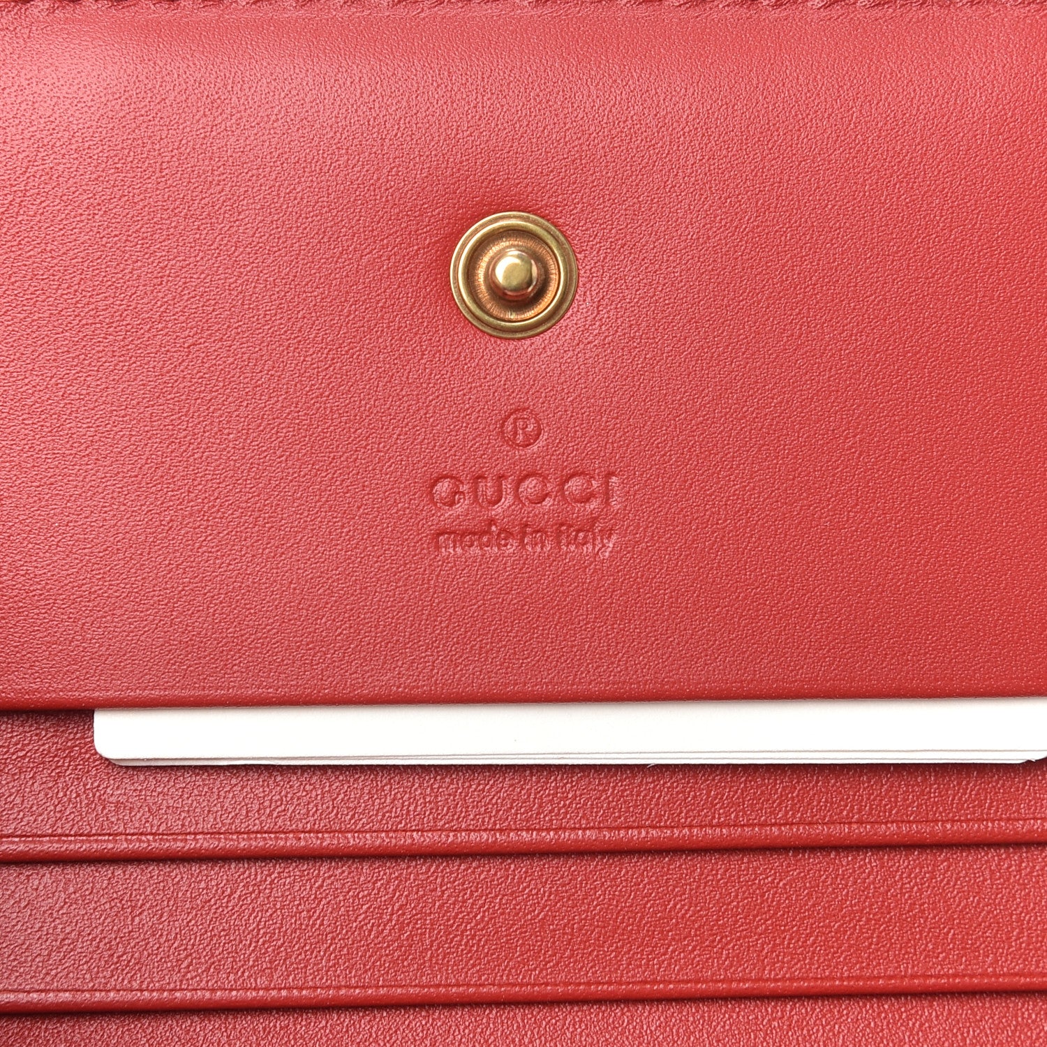 Gucci GG Supreme Monogram Cherry Embellished Card Case Wallet Hibiscus Red 6 of 6
