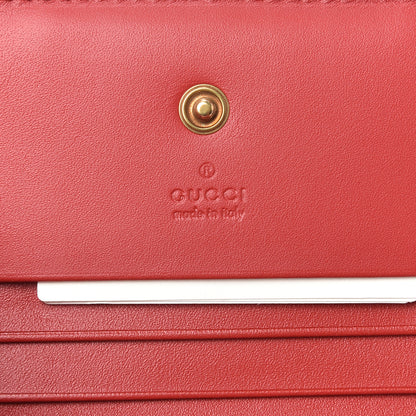 Gucci GG Supreme Monogram Cherry Embellished Card Case Wallet Hibiscus Red 6 of 6