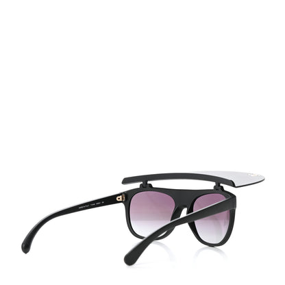 Chanel Acetate Visor Sunglasses 71046 Matte Black 3 of 9
