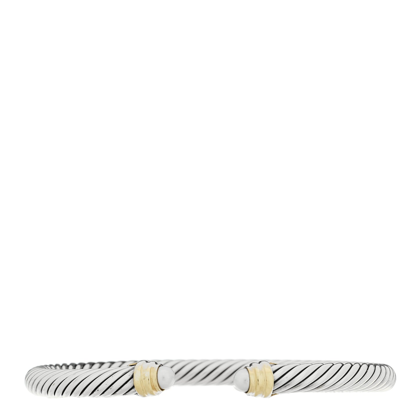 Sterling Silver 14K Yellow Gold Cultured Pearl 5mm Cable Classics Petite Color Bracelet