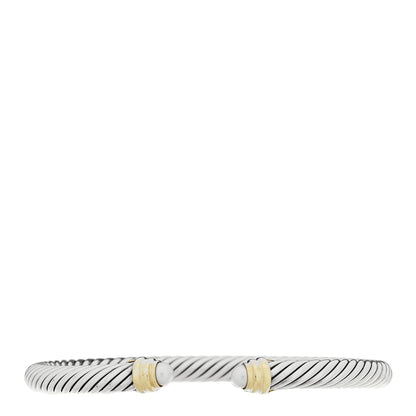David Yurman Sterling Silver 14K Yellow Gold Cultured Pearl 5mm Cable Classics Petite Color Bracelet 1 of 3