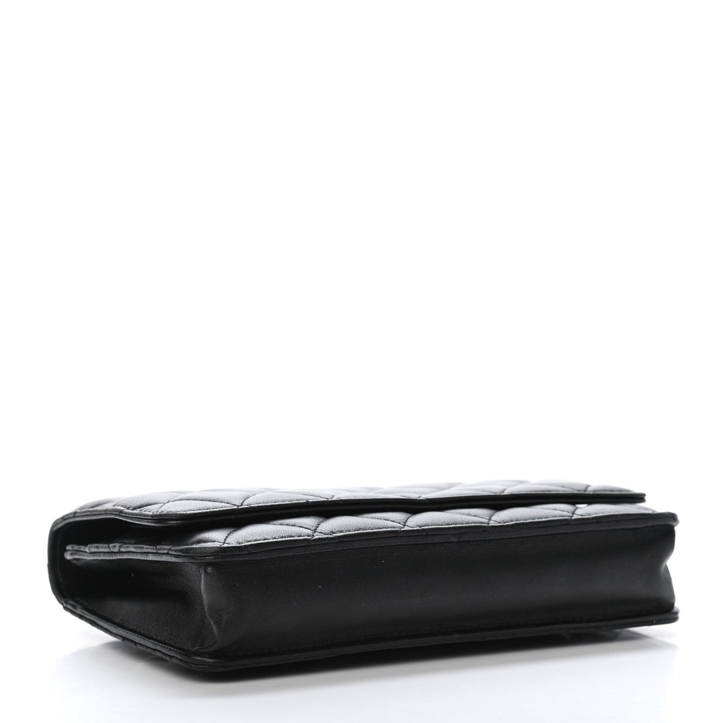 Lambskin Quilted Wallet On Chain WOC Black