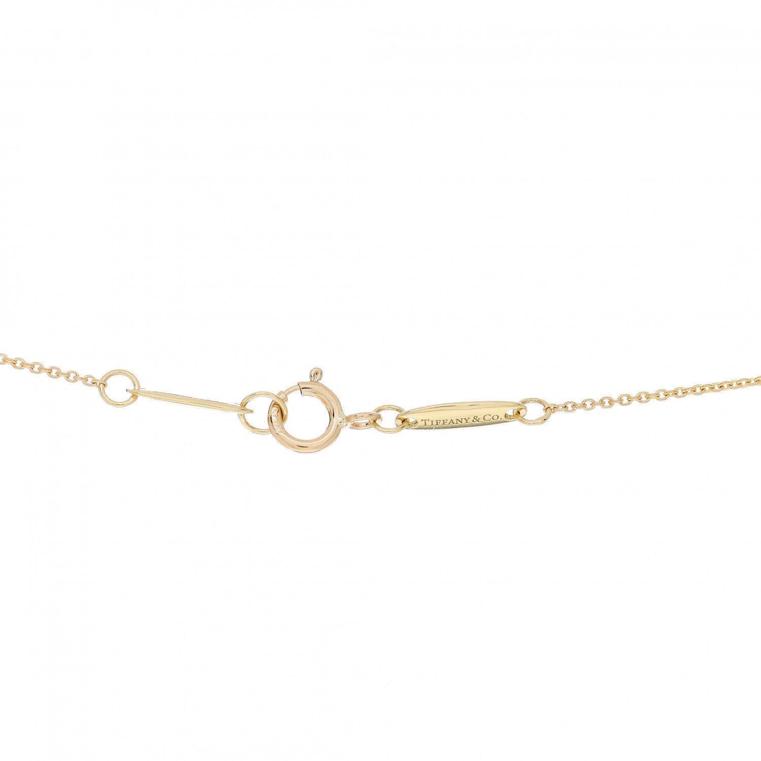 Tiffany 18K Yellow Gold Green Jade 9mm Elsa Peretti Bean Pendant Necklace 4 of 5