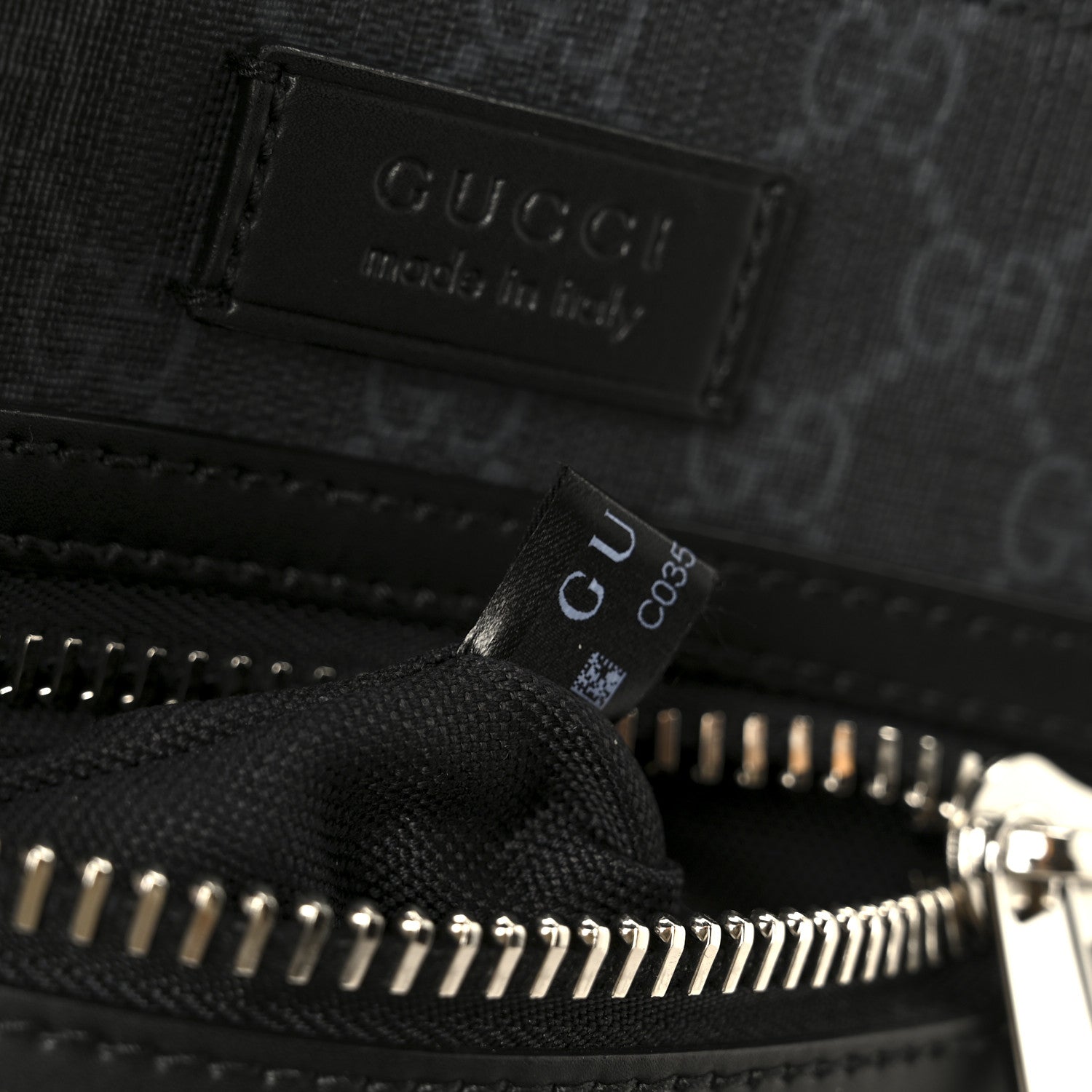 Gucci GG Supreme Monogram Web Small Flat Messenger Bag Black Grey 8 of 12