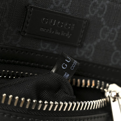 Gucci GG Supreme Monogram Web Small Flat Messenger Bag Black Grey 8 of 12