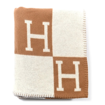 Hermes Wool Cashmere Avalon Blanket Ecru Camel 1 of 3