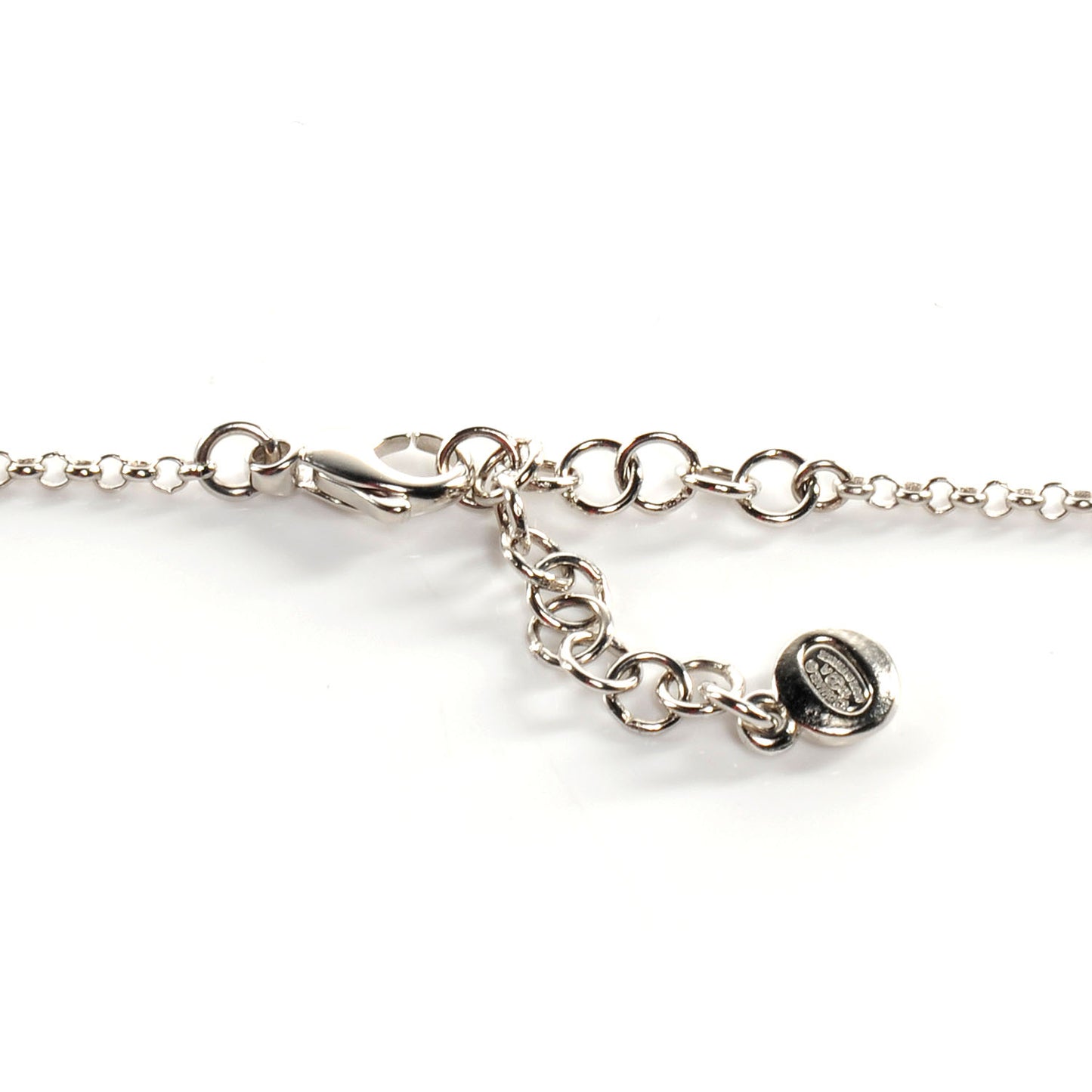 Maltese Cross Crystal CC Bead Necklace Silver