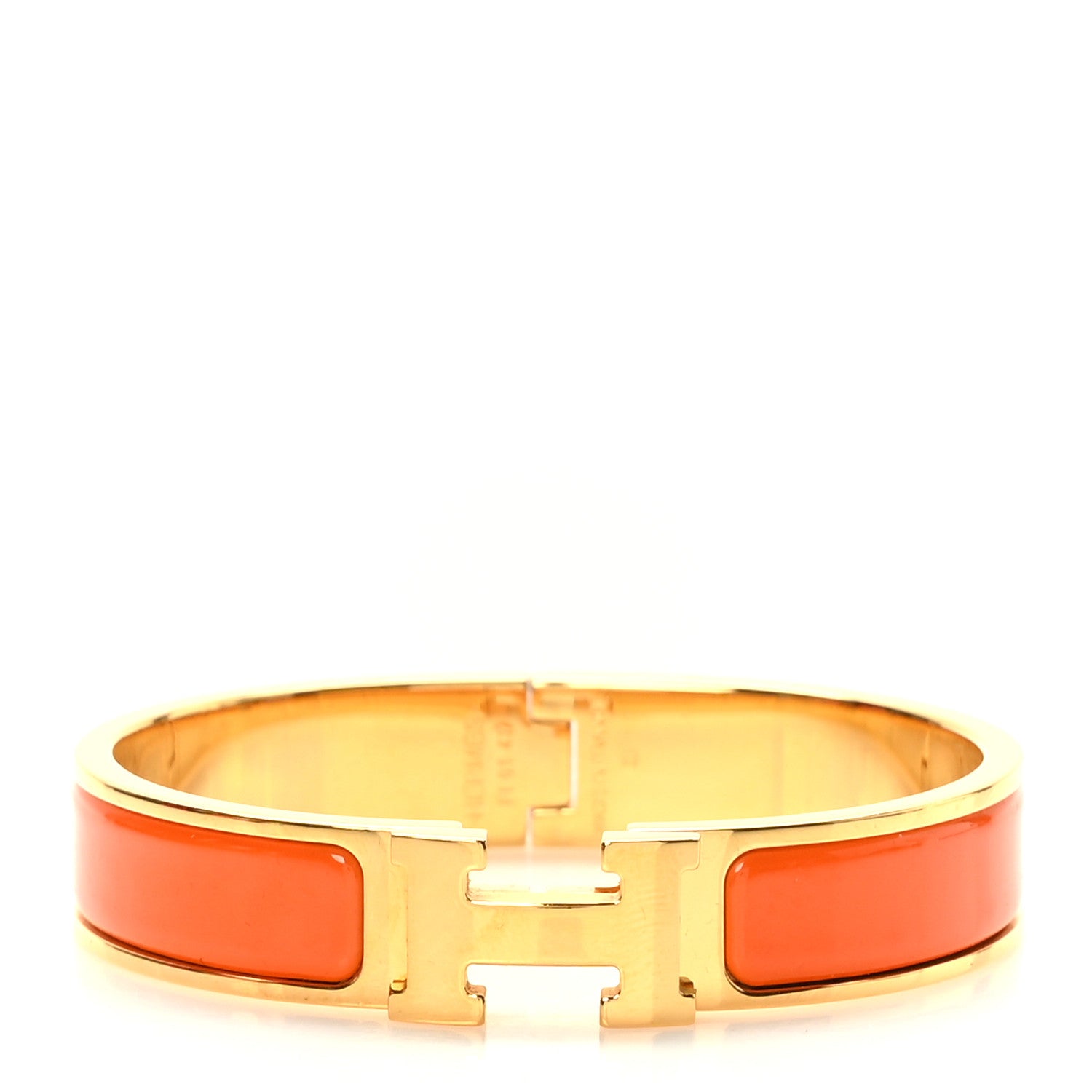 Hermes Enamel Narrow Clic Clac H Bracelet PM Orange 1 of 6