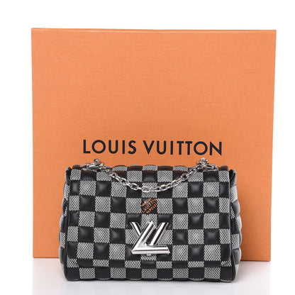 Louis Vuitton Calfskin Damier Twist Shoulder Bag BB Black White 9 of 9