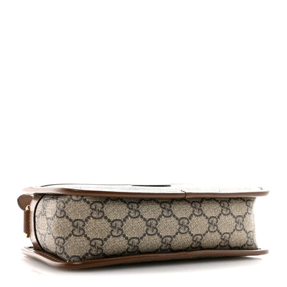 Gucci GG Supreme Monogram Azalea Calfskin Mini Retro Interlocking G Shoulder Bag Beige Ebony Brown Sugar 4 of 11