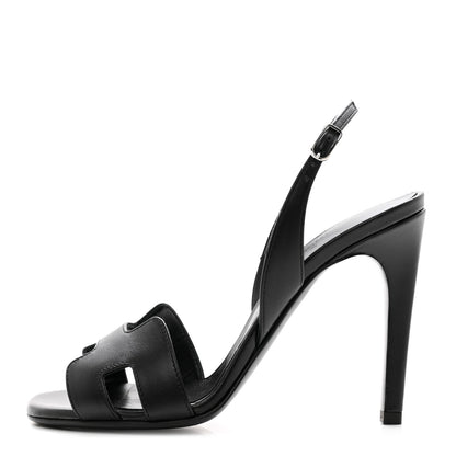 Hermes Calfskin Ella 105 Sandal 35.5 Black 1 of 8