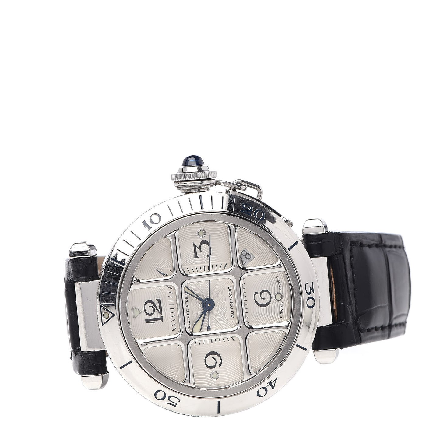 Stainless Steel Alligator 38mm Pasha C Grille Automatic Watch