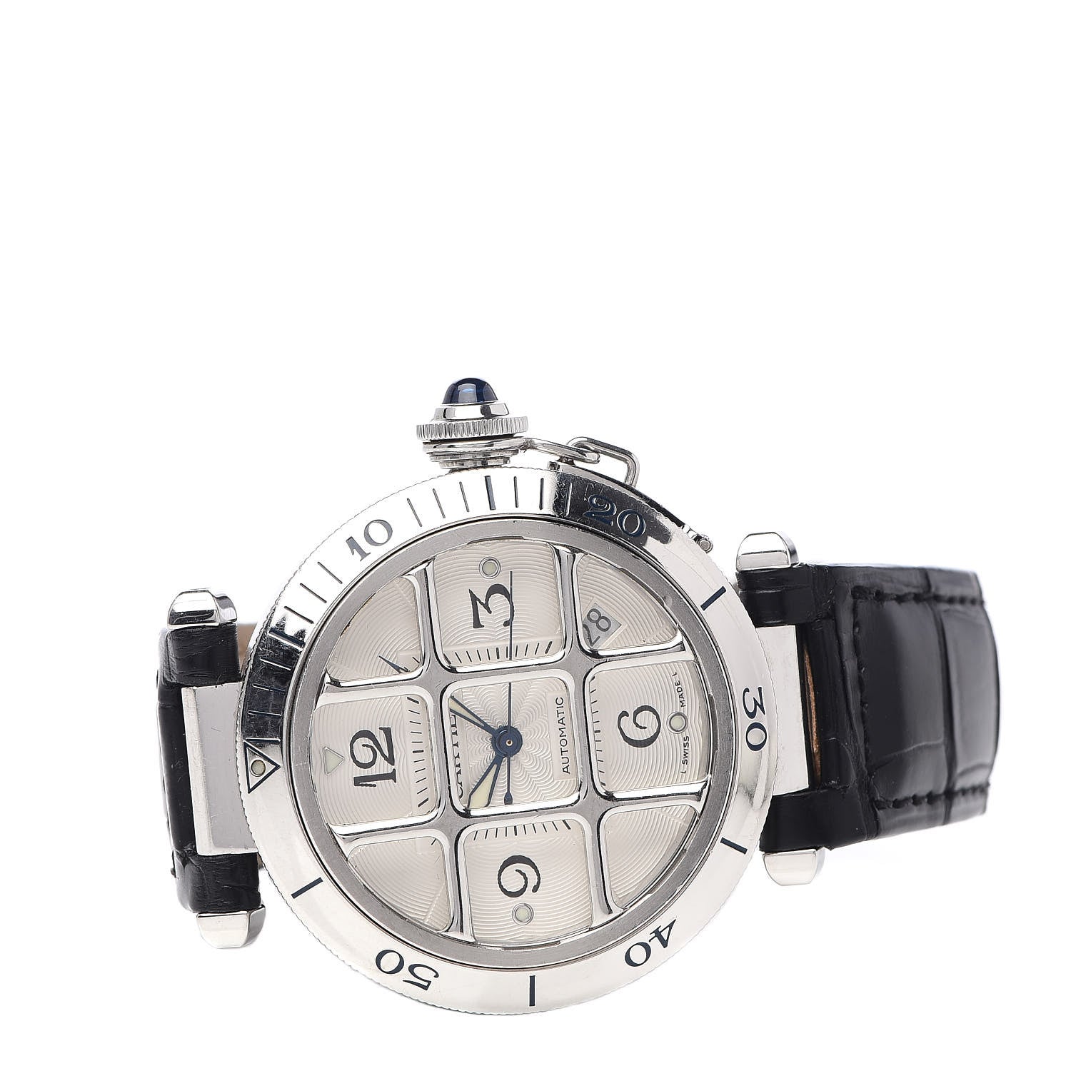 Cartier Stainless Steel Alligator 38mm Pasha C Grille Automatic Watch 3 of 8