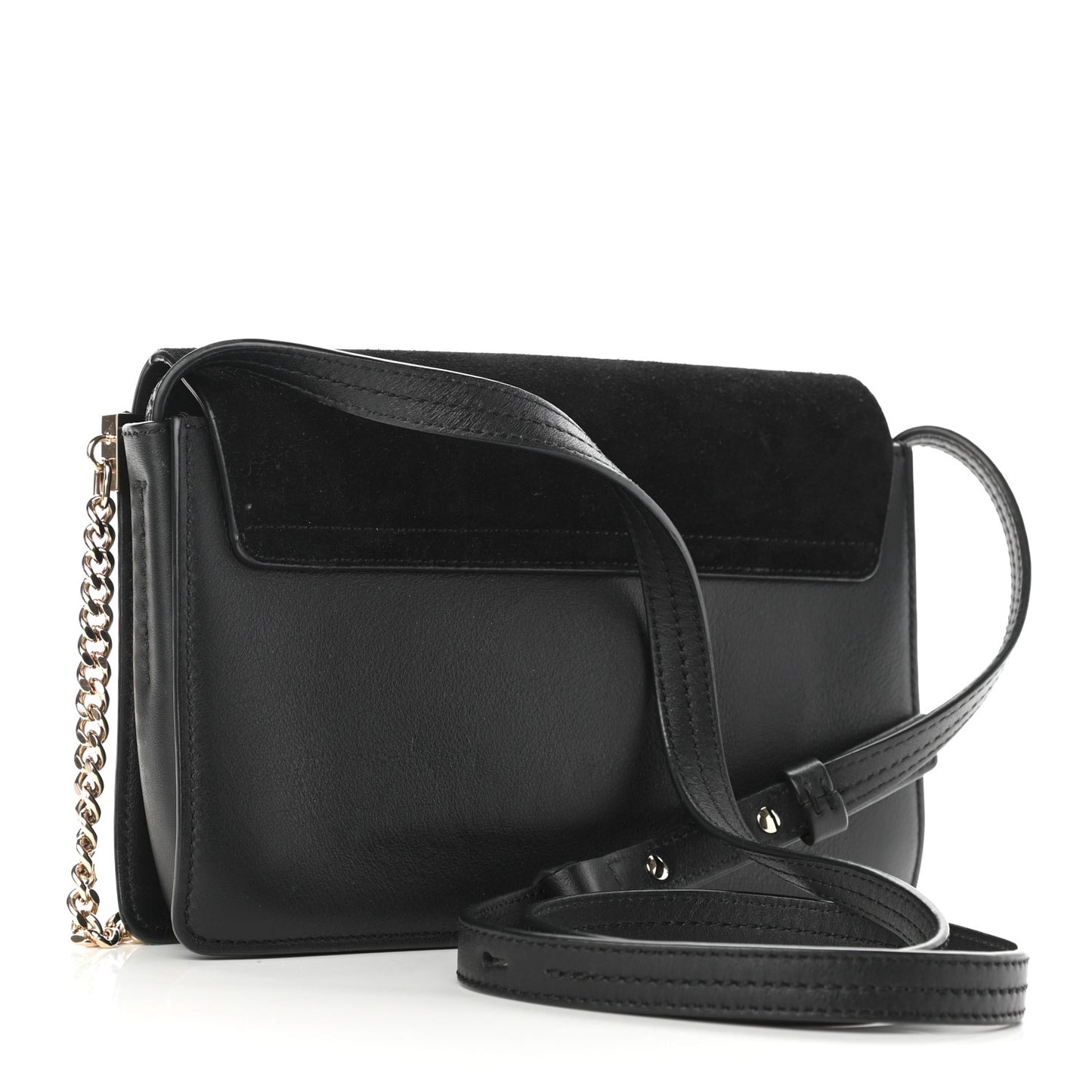 Suede Calfskin Small Faye Shoulder Bag Black