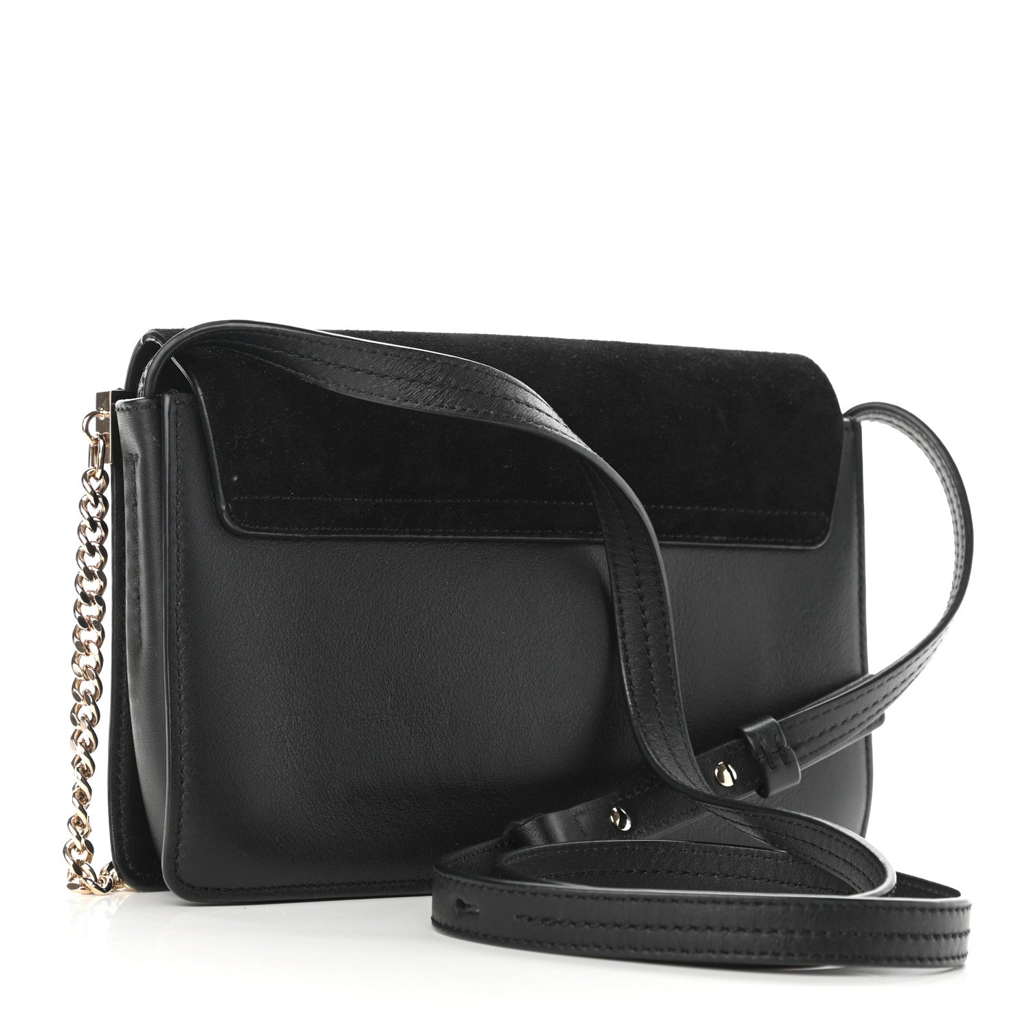 Chloe Suede Calfskin Small Faye Shoulder Bag Black 3 of 9
