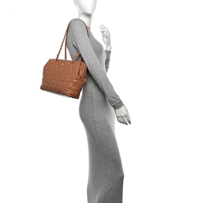 Chanel Shiny Caviar Quilted Large Bowling Bag Brown 2 of 10