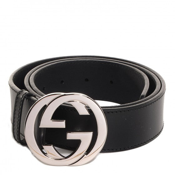 Leather Interlocking G Belt 95 38 Black