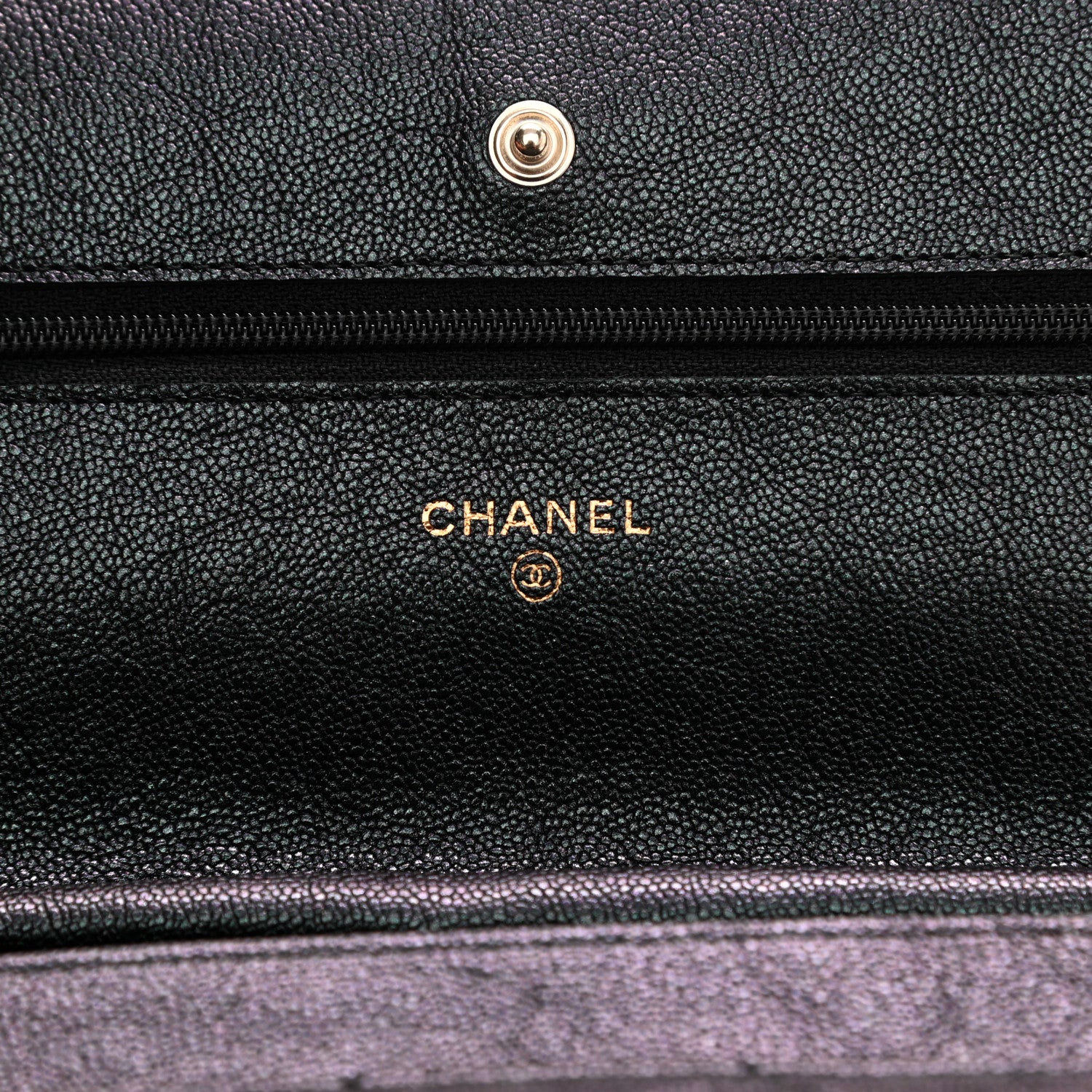 Chanel Iridescent Caviar Quilted Wallet On Chain WOC Black 6 of 11