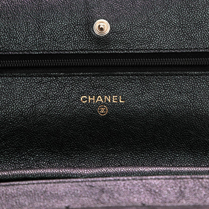 Chanel Iridescent Caviar Quilted Wallet On Chain WOC Black 6 of 11
