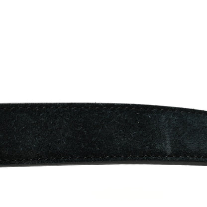 Saint Laurent Suede Monogram Cassandre Extra Thin Square Buckle Belt 80 32 Black 8 of 8