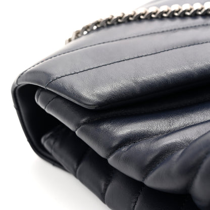 Saint Laurent Calfskin Y Quilted Monogram Medium Loulou Chain Satchel Medium Blue 12 of 14