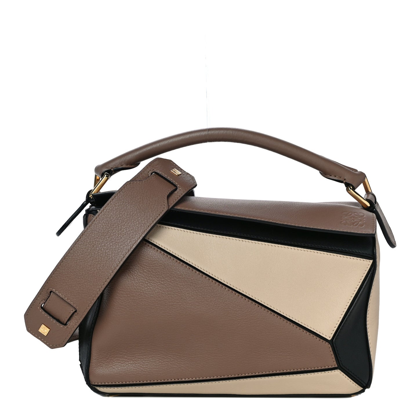 Calfskin Small Puzzle Bag Sand Hazelnut Ash