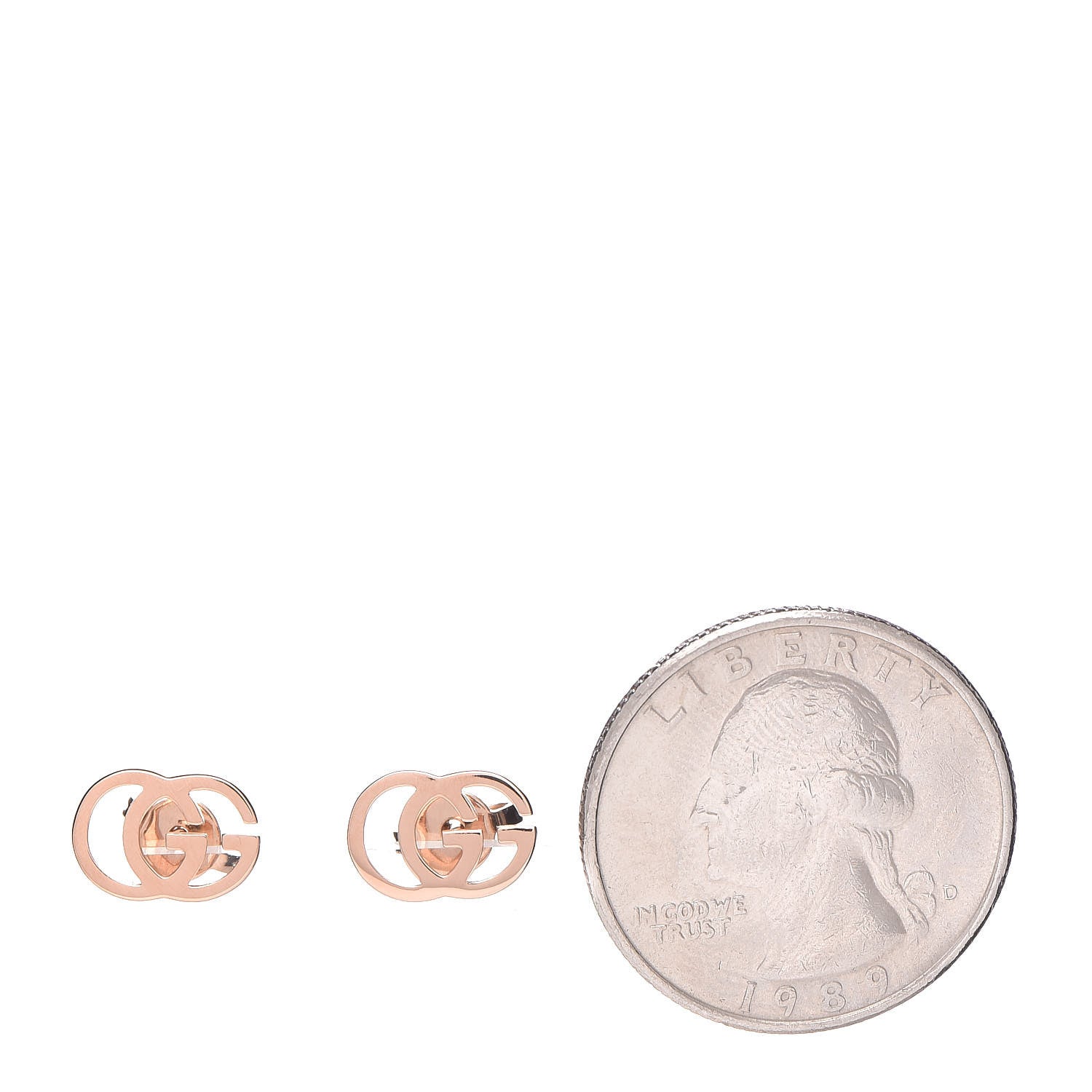Gucci 18K Rose Gold GG Tissue Stud Earrings 2 of 6