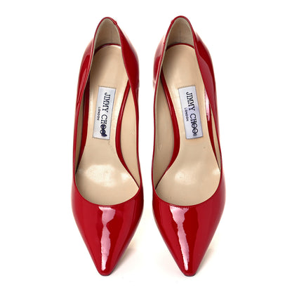 Jimmy Choo Patent Romy 85 Pumps 38 Red 5 of 10