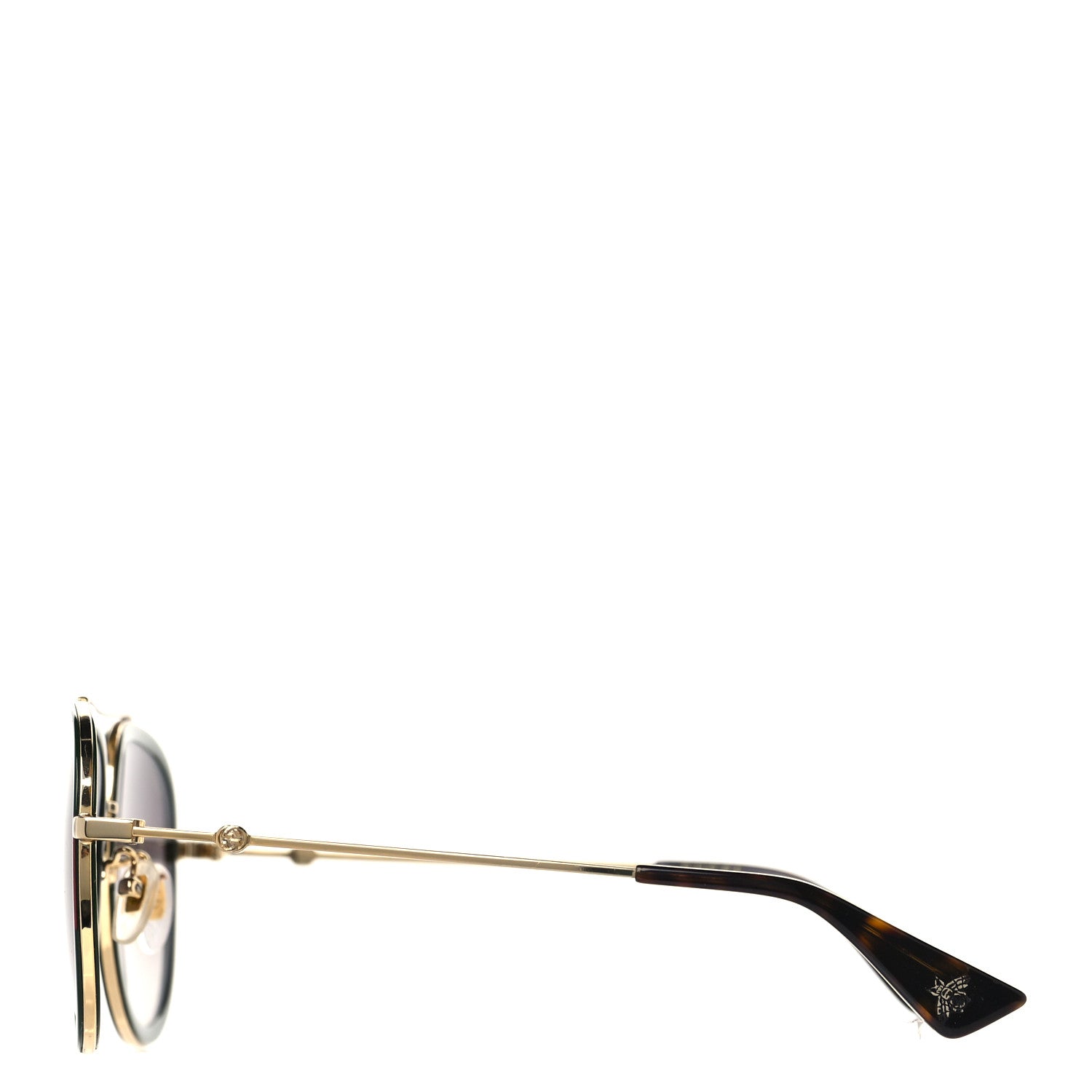 Gucci Metal Web Aviator Sunglasses GG0062S Green Red 4 of 7