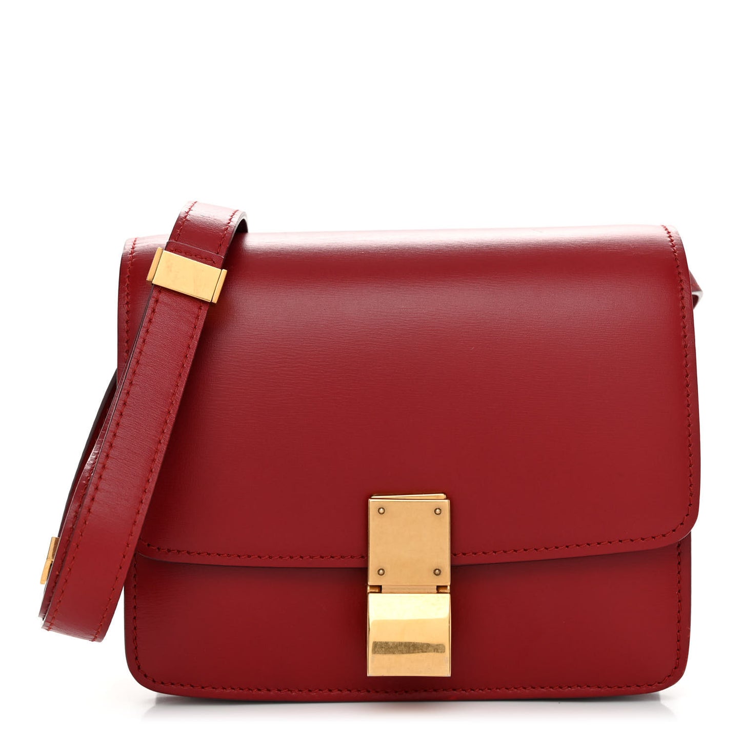 Smooth Calfskin Small Classic Box Flap Bag Red