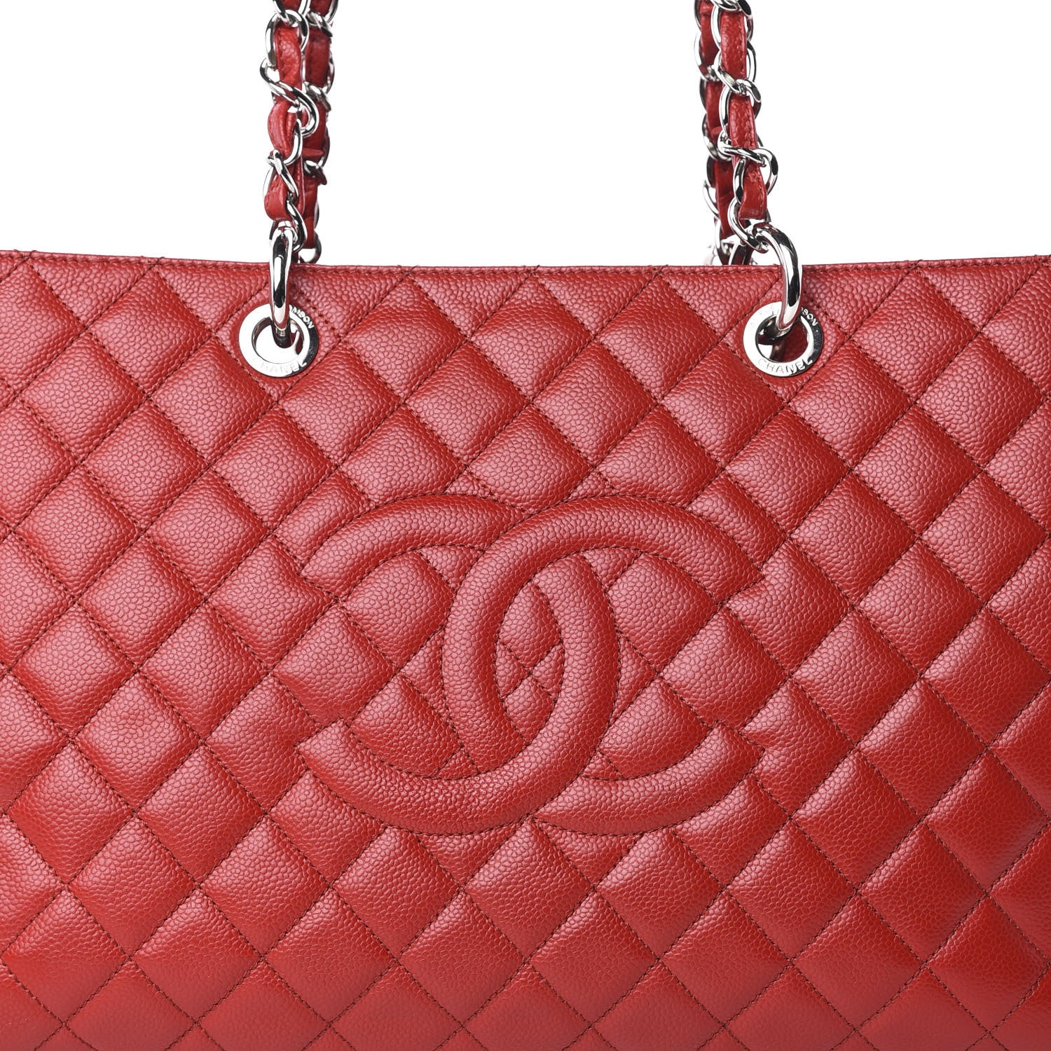 Chanel Caviar Quilted XL Grand Shopping Tote GST Red 10 of 10