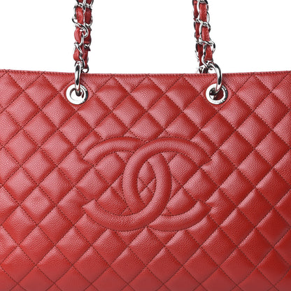 Chanel Caviar Quilted XL Grand Shopping Tote GST Red 10 of 10