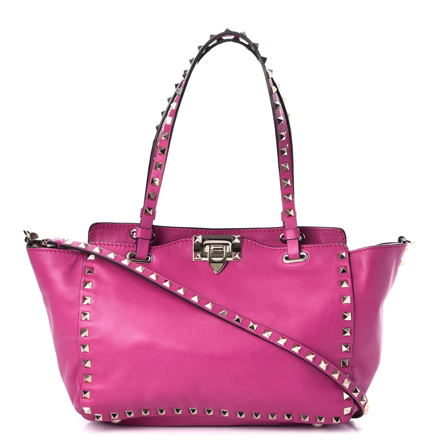 Valentino Garavani Vitello Mini Rockstud Tote Fuxia 1 of 9