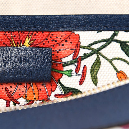 Gucci Canvas Large Flora Tote Navy Multicolor 6 of 10