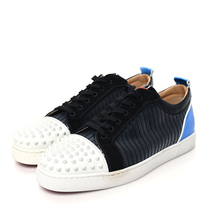 Christian Louboutin Metallic Calfskin Jacquard Mens Louis Junior Spikes Orlato Flat Sneakers 44.5 Multicolor 3 of 8