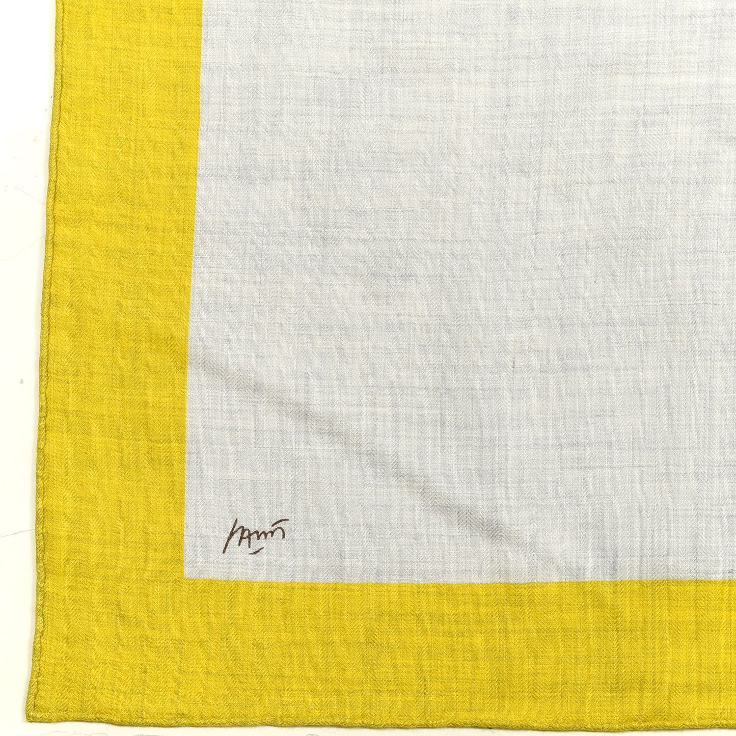 Cashmere Silk Chevaux Au Pre Shawl 140 Gris Chine Jaune Taupe