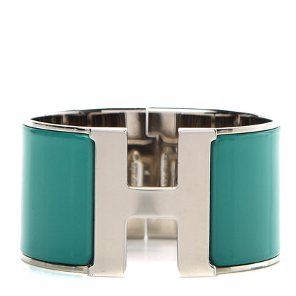 Hermes Enamel Extra Wide Clic Clac H Bracelet GM Bleuete 1 of 5