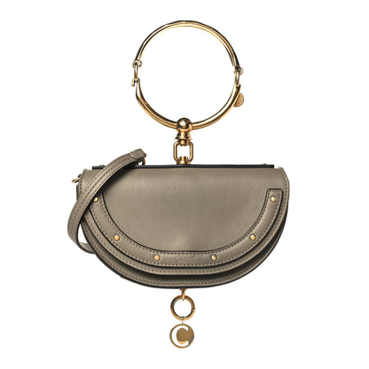 Chloe Calfskin Small Nile Bracelet Minaudiere Bag Motty Grey 1 of 9