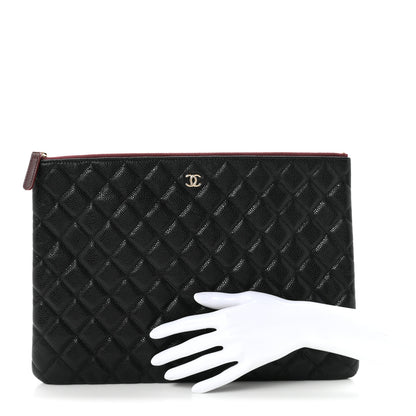 Chanel Caviar Quilted Large Cosmetic Case Black 2 of 8
