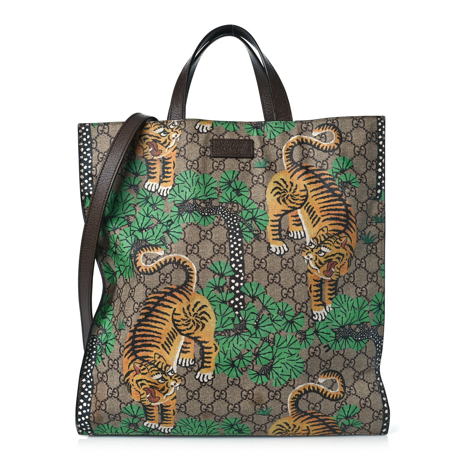 Gucci GG Supreme Monogram Bengal Vertical Tote Beige Yard 1 of 16