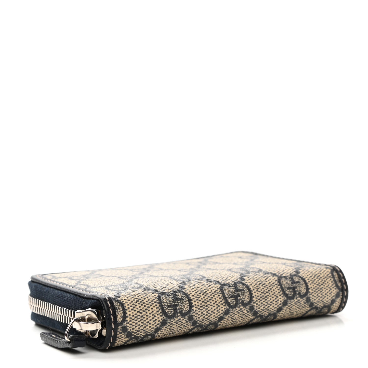 Gucci GG Supreme Monogram Calfskin Compact Wallet Beige Blue 4 of 8