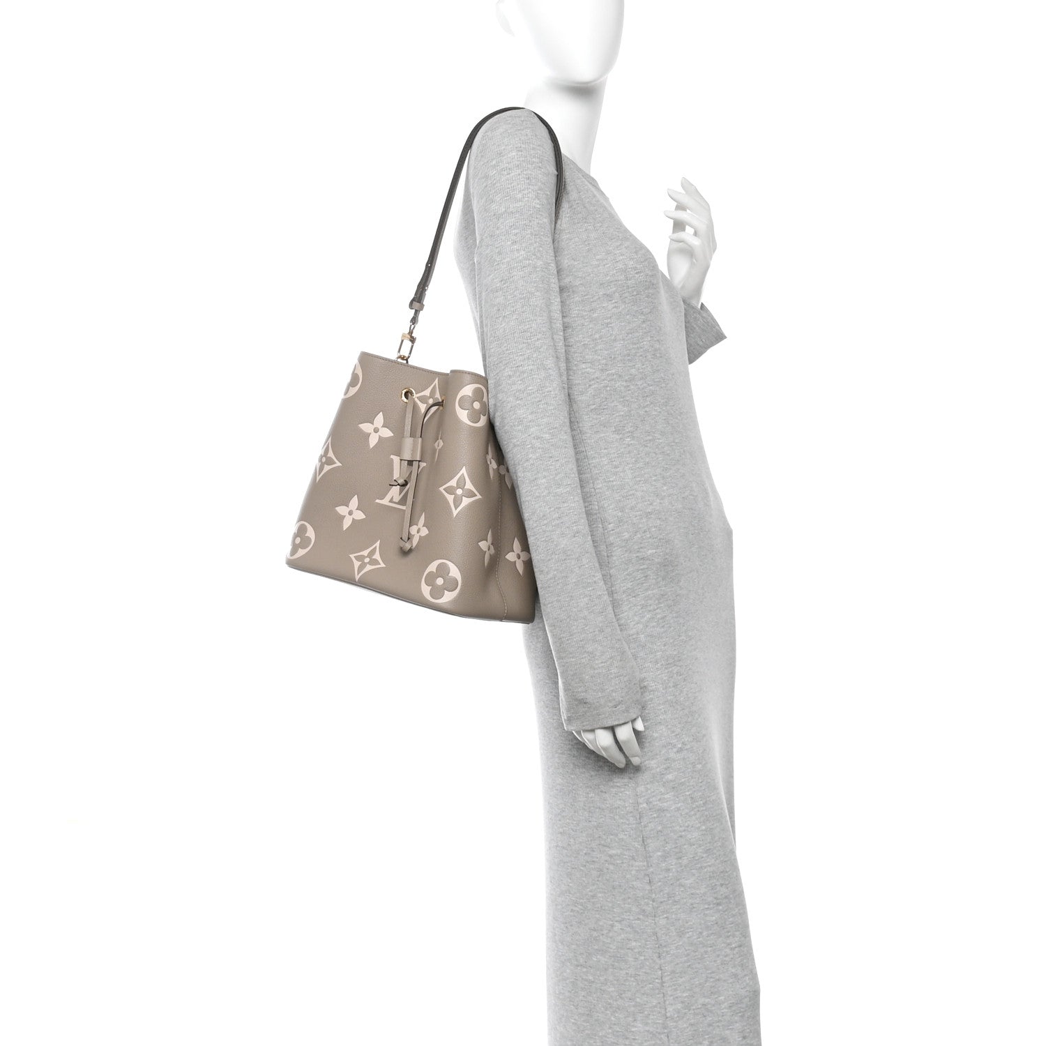 Louis Vuitton Empreinte Monogram Giant Neonoe MM Tourterelle Creme 2 of 11