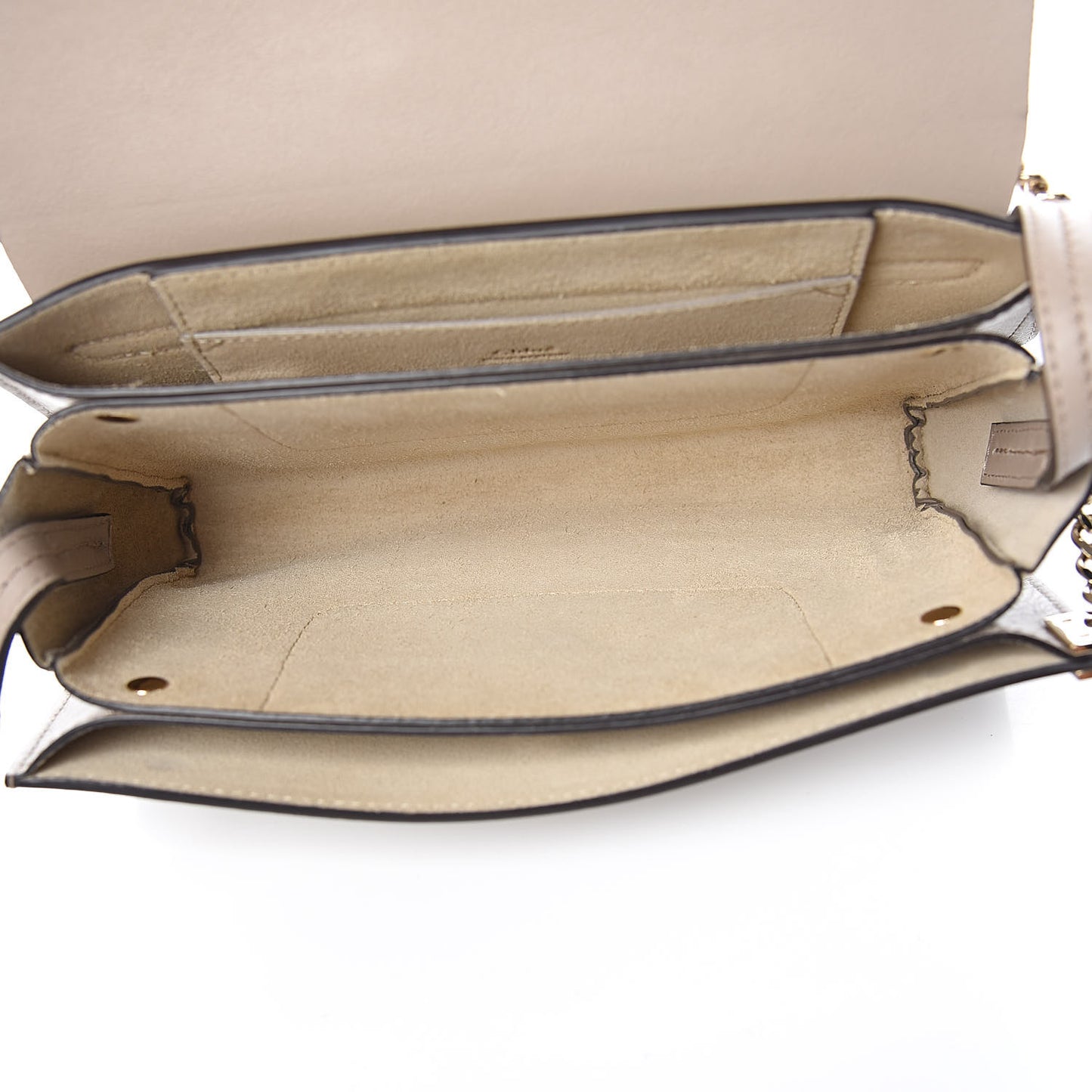 Suede Calfskin Small Faye Shoulder Bag Motty Grey