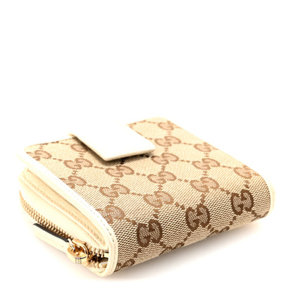 Gucci Monogram Dollar Calfskin Zip Around French Wallet Beige Ebony Avoire 4 of 8