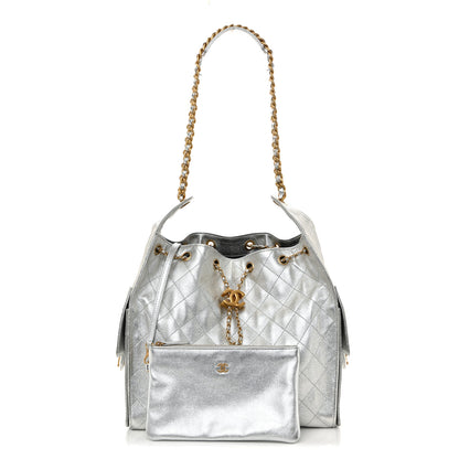 Chanel Metallic Caviar Quilted Medium Chanel 25 Handbag Silver 3 of 11